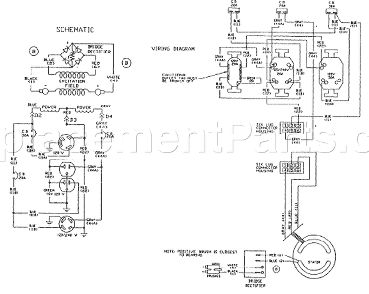 Page B Diagram and Parts List for 9719-0  Briggs and Stratton Generator